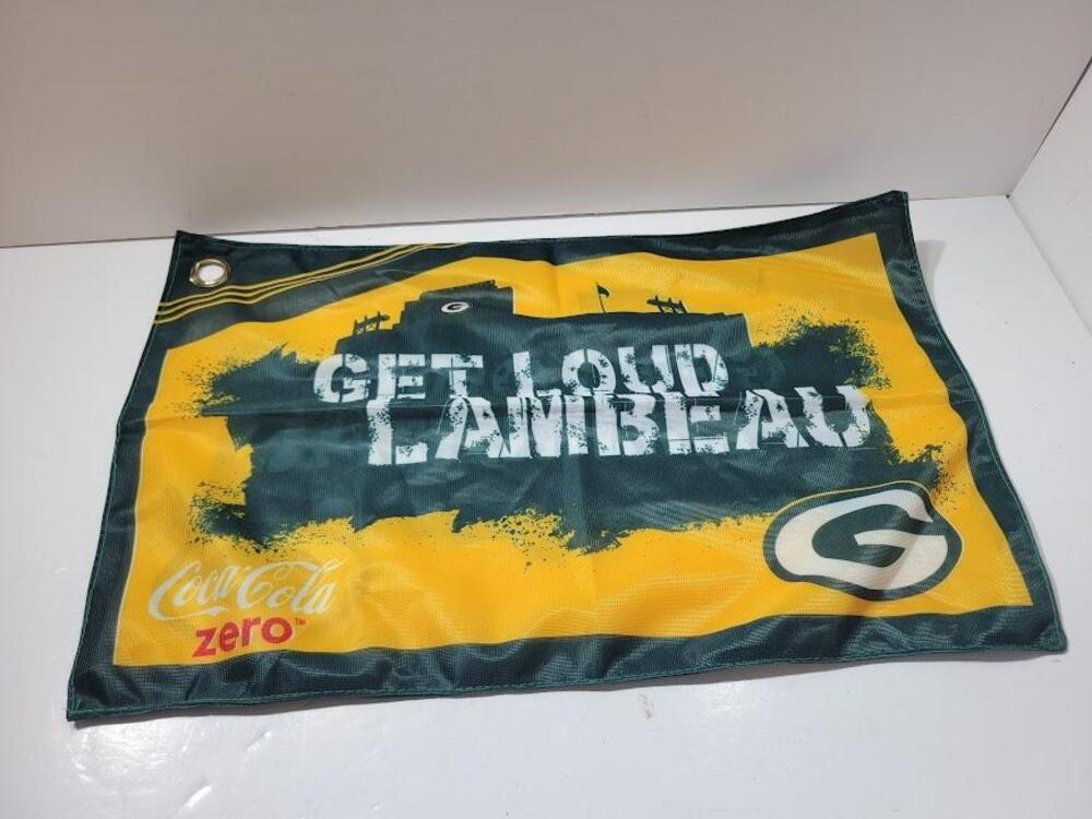 Green Bay Packers Banner Flag Get Loud Lambeau NFL Football Yellow Green Promo
